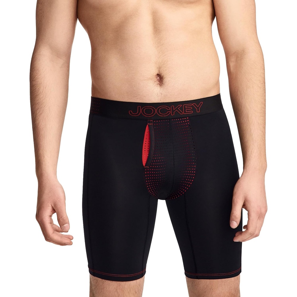 image:imageJockey Mens Underwear EverActive VentraCool Air 75 Long Leg Boxer BriefBlack