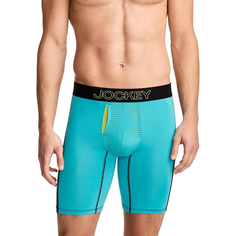 image:imageJockey Mens Underwear EverActive VentraCool Air 75 Long Leg Boxer BriefOcean Teal