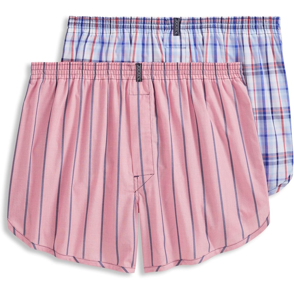 image:imageJockey Mens Underwear Tapered 5 Boxer  2 PackPatriot Plaid