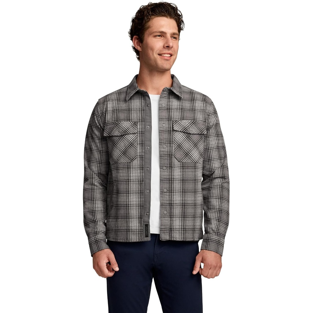 image:imageJockey Outdoors Mens Casualwear Flannel Shirt JacketGrey Plaid