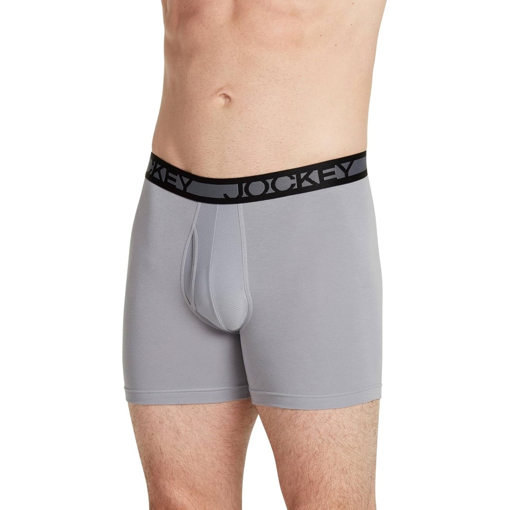 image:imageJockey Sport Mens Underwear Cotton Performance 8 Midway BriefMid Grey