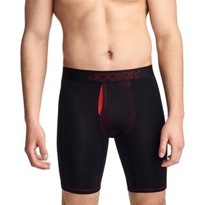 Jockey Men’s Underwear EverActive VentraCool Air 7.5″ Long Leg Boxer Brief(Black)