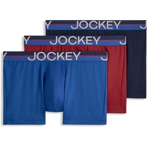 Jockey Men’s Underwear Infinite Cool Microfiber Stretch 3.5″ Trunk – 3 Pack(Maritime Mix)