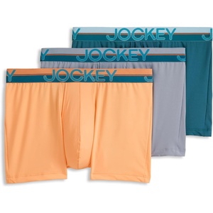 Jockey Men’s Underwear Infinite Cool Microfiber Stretch 3.5″ Trunk – 3 Pack(Melon Mist)