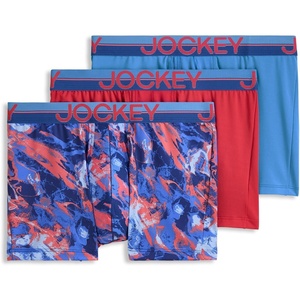 Jockey Men’s Underwear Infinite Cool Microfiber Stretch 3.5″ Trunk – 3 Pack(Solar Flare)