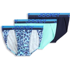 Jockey Men’s Underwear Infinite Cool Microfiber Stretch String Bikini – 3 Pack(Iced Petals)