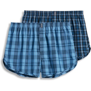 Jockey Men’s Underwear Tapered 5″ Boxer – 2 Pack(Blue Plaid)