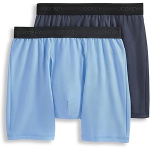 Jockey Men’s Underwear Ultimate Freedom 8″ Long Leg Boxer Brief – 2 Pack(Soft Sky Blue/Shadow Blue)