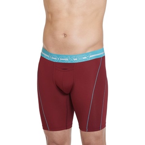 Jockey Sport Men’s Underwear Silver Microfiber 9″ Long Leg Boxer Brief(Berry Bloom)