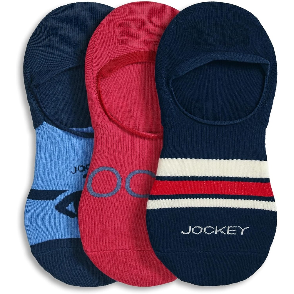 image:imageJockey Mens Socks 1876 Collection No Show Socks  3 Pack1876 Red