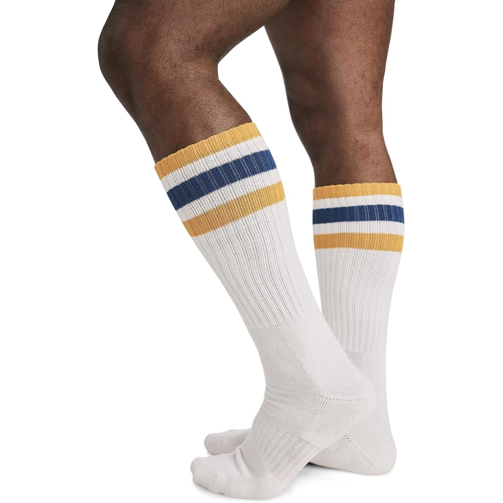image:imageJockey Mens Socks 1876 Everyday Cotton Blend Over the Calf Sock1876 Stripe