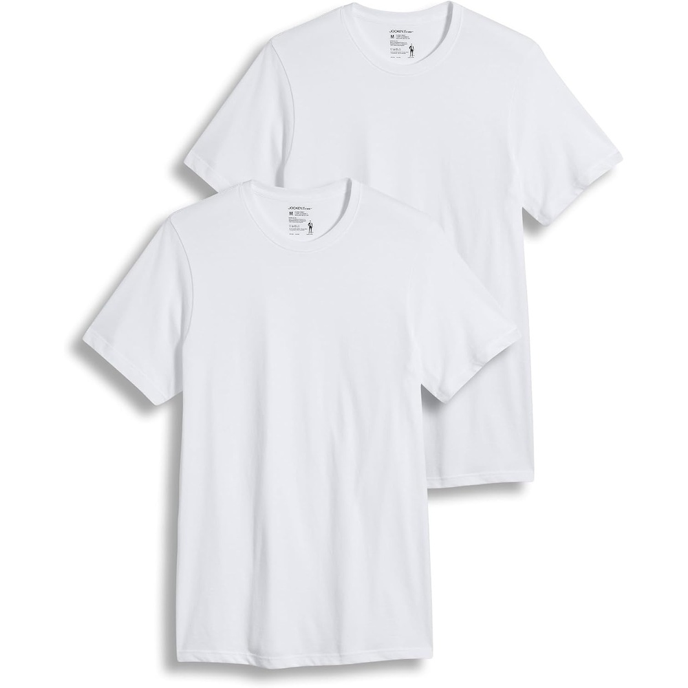 image:imageJockey Tall Man Classic Crew Neck Undershirt 2 Pack  100 Cotton TShirts for MenDiamond White