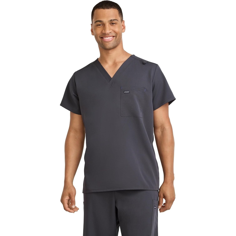 image:imageJockey Unisex Scrubs Unisex Scrub TopCharcoal Grey