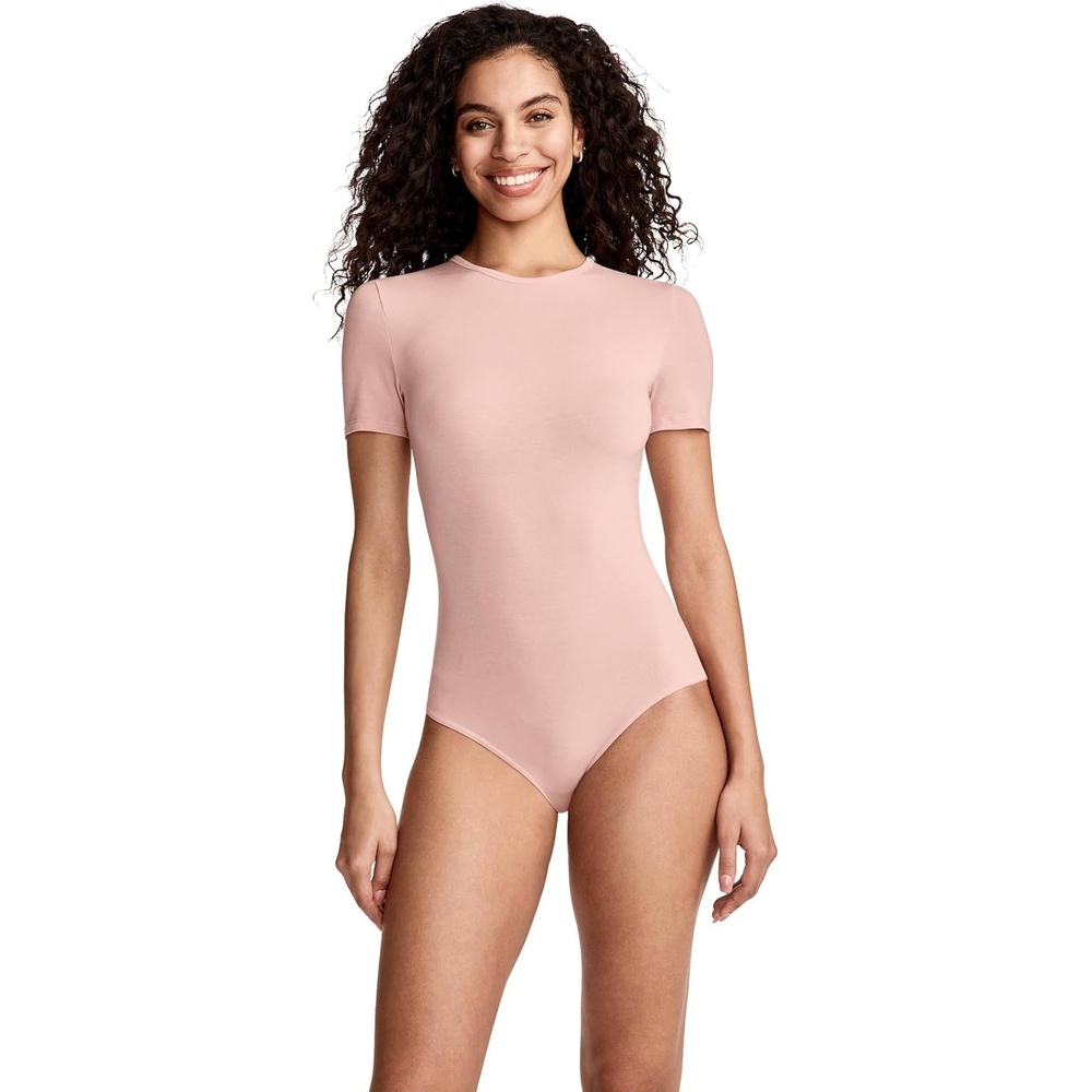 image:imageJockey Womens Activewear Supersoft Modal Short Sleeve BodysuitRose Petal