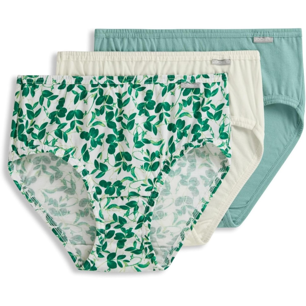 image:imageJockey Womens Underwear 100 Cotton Elance Hipster  3 PackBotanical Sage