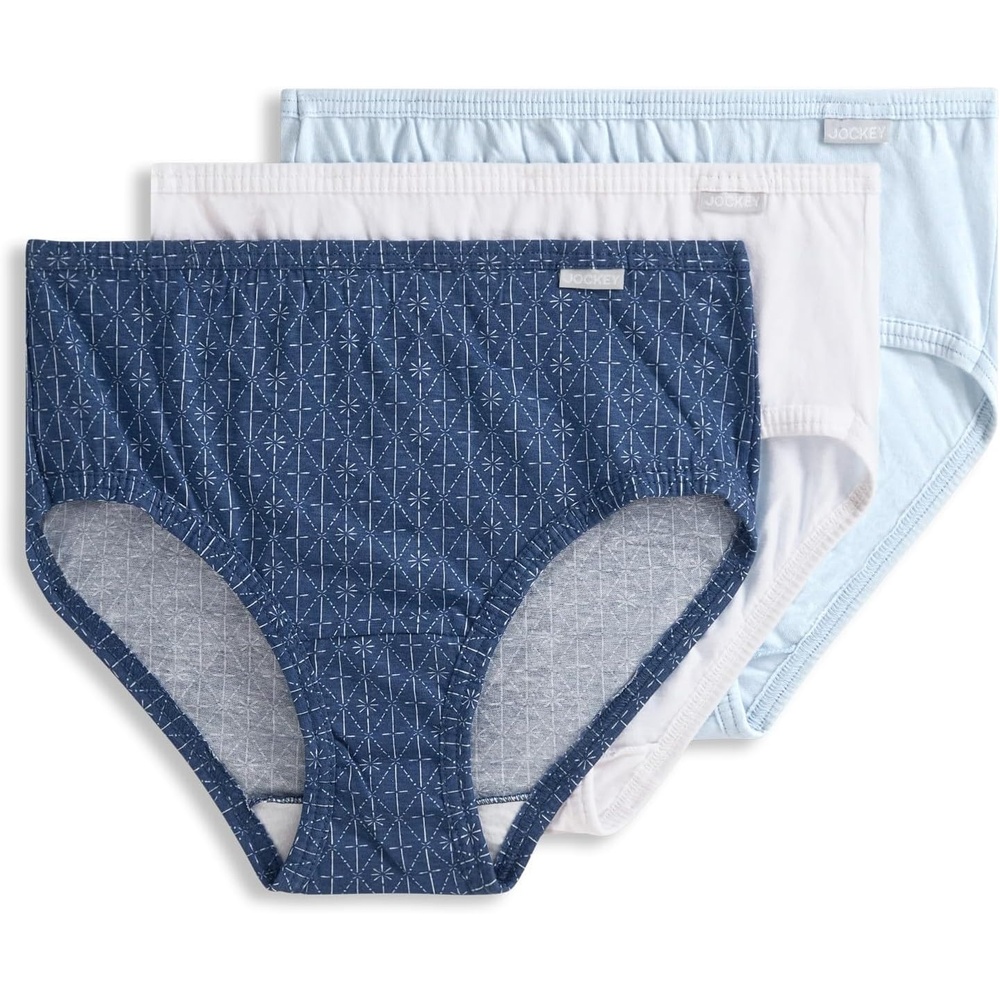 image:imageJockey Womens Underwear 100 Cotton Elance Hipster  3 PackFlower Grid