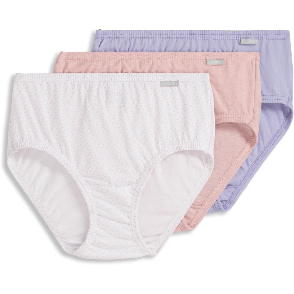 image:imageJockey Womens Underwear 100 Cotton Elance Hipster  3 PackViolet VeilCoral Mist HeatherTango Dot