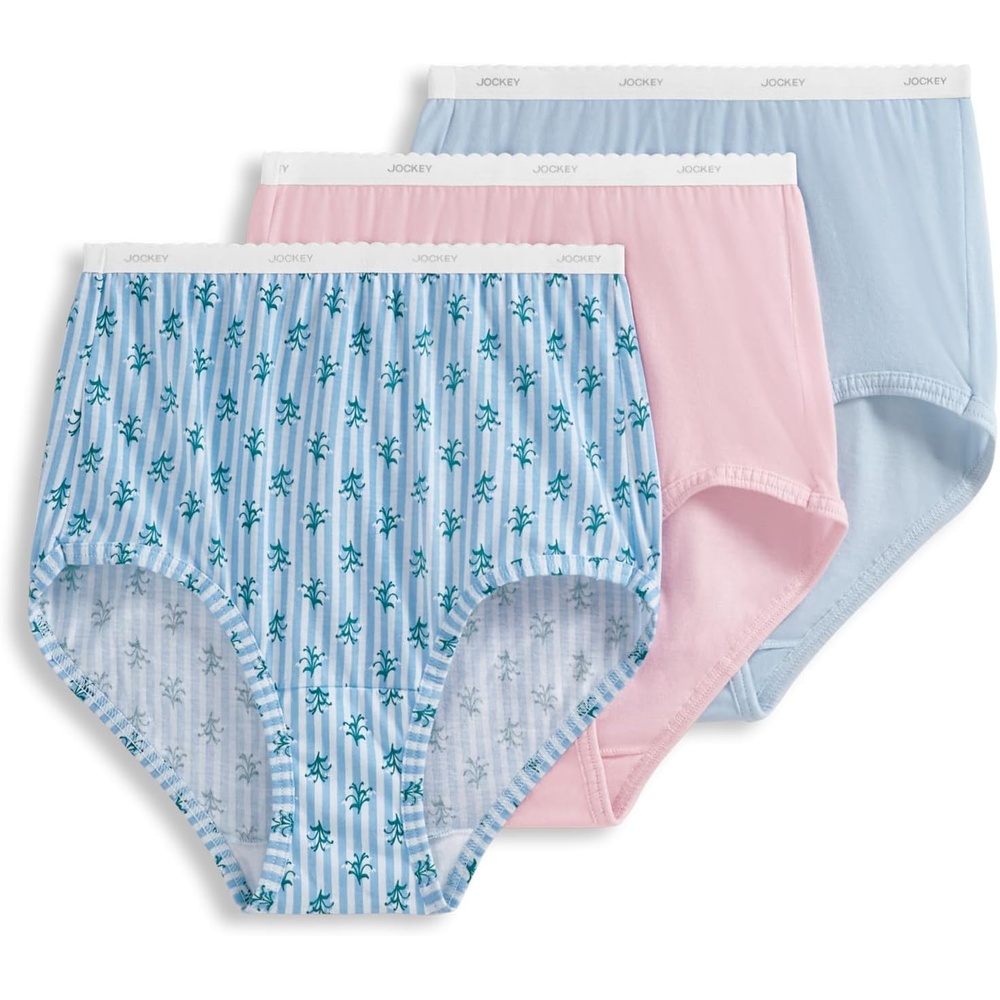 image:imageJockey Womens Underwear Plus Size 100 Cotton Classic Brief  3 PackElegant Blooms