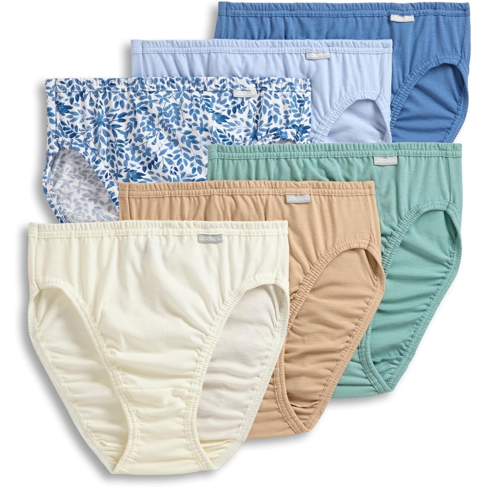 image:imageJockey Womens Underwear Plus Size 100 Cotton Elance French Cut  6 PackLeaf Burst
