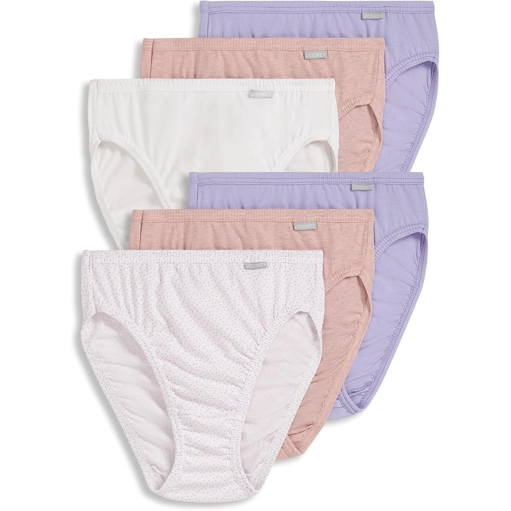 image:imageJockey Womens Underwear Plus Size 100 Cotton Elance French Cut  6 PackTango DotViolet VeilCoral Mist HeatherWhiteViolet VeilCoral Mist Heather