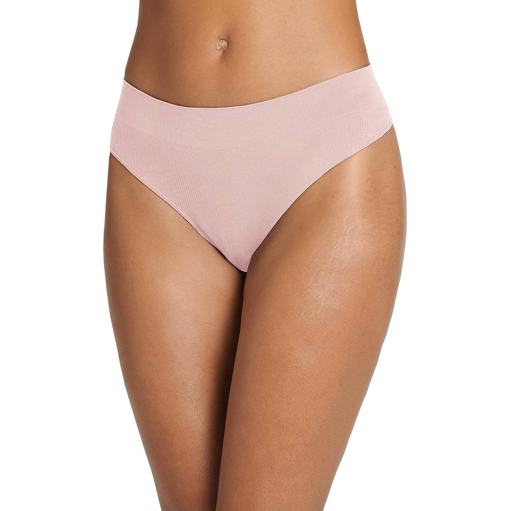 image:imageJockey Womens Underwear Seamfree Rib ThongPink Haze