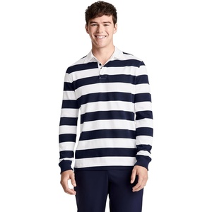 Jockey Men’s Activewear 1876 Collection Long Sleeve Rugby Polo(1876 Stripe)