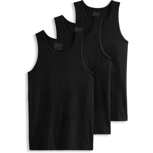 Jockey Men’s Undershirt Cotton Stretch Tank Undershirt – 3 Pack(Black)