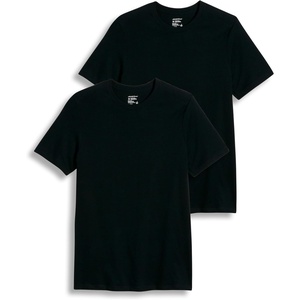 Jockey Tall Man Classic Crew Neck Undershirt- 2 Pack – 100% Cotton T-Shirts for Men(Black)