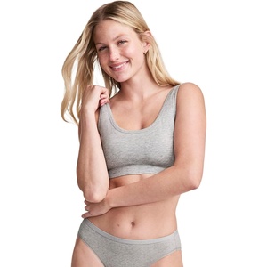 Jockey Women’s Bra Organic Cotton Stretch Tank Strap Bralette – 2 Pack(Grey Mist)