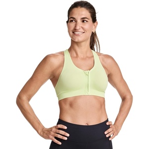 Jockey Women’s Bra Seamfree Mid Impact Zip Front Sports Bra(Fresh Sprout)
