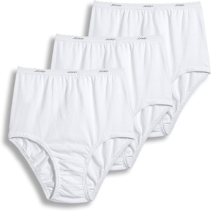 Jockey Women’s Underwear 100% Cotton Classic Brief – 3 Pack(White)