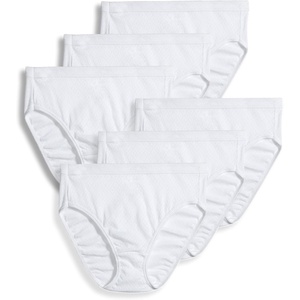 Jockey Women’s Underwear 100% Cotton Elance Breathe French Cut – 6 Pack(White)