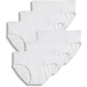 Jockey Women’s Underwear 100% Cotton Elance Breathe Hipster – 6 Pack(White)