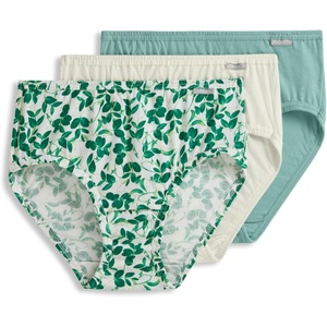 Jockey Women’s Underwear 100% Cotton Elance Hipster – 3 Pack(Botanical Sage)