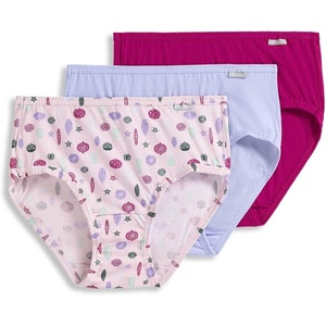 Jockey Women’s Underwear 100% Cotton Elance Hipster – 3 Pack(Fab Fuchsia/Pink Pearl Doodle Ornaments/Dreamy Blue)
