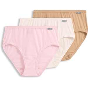 Jockey Women’s Underwear 100% Cotton Elance Hipster – 3 Pack(Ivory/Light/Pink Shadow)