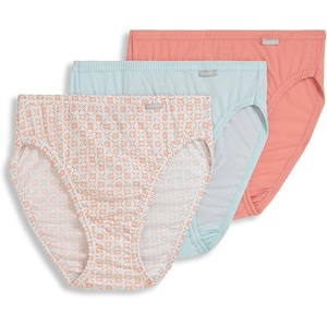 Jockey Women’s Underwear 100% Cotton Elance Hipster – 3 Pack(Paradise Peach/Peach Garden Geo/Echo Blue)