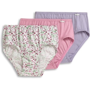 Jockey Women’s Underwear 100% Cotton Elance Hipster – 3 Pack(Pressed Petals)