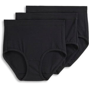 Jockey Women’s Underwear Cotton Stretch Brief – 3 Pack(Black)
