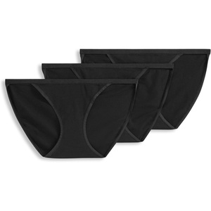 Jockey Women’s Underwear Organic Cotton String Bikini – 3 Pack(Black)