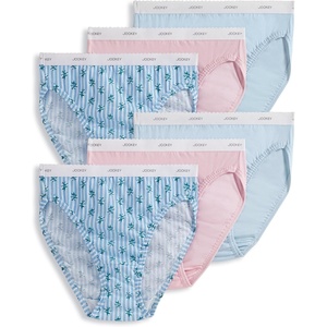 Jockey Women’s Underwear Plus Size 100% Cotton Classic French Cut – 6 Pack(Elegant Blooms)