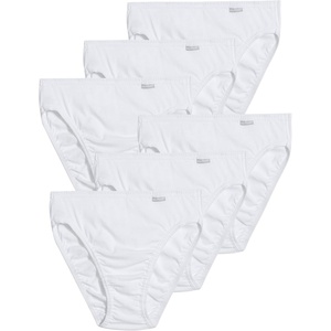 Jockey Women’s Underwear Plus Size 100% Cotton Elance French Cut – 6 Pack(White)