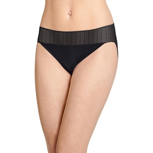 Jockey Women’s Underwear Soft Touch Lace Modal Bikini(Black)