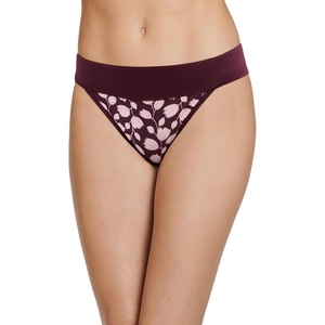 Jockey Women’s Underwear Soft Touch Lace Modal Thong(Basic Floral Leaves)