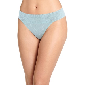 Jockey Women’s Underwear Soft Touch Lace Modal Thong(Minty Mist Square Dot)
