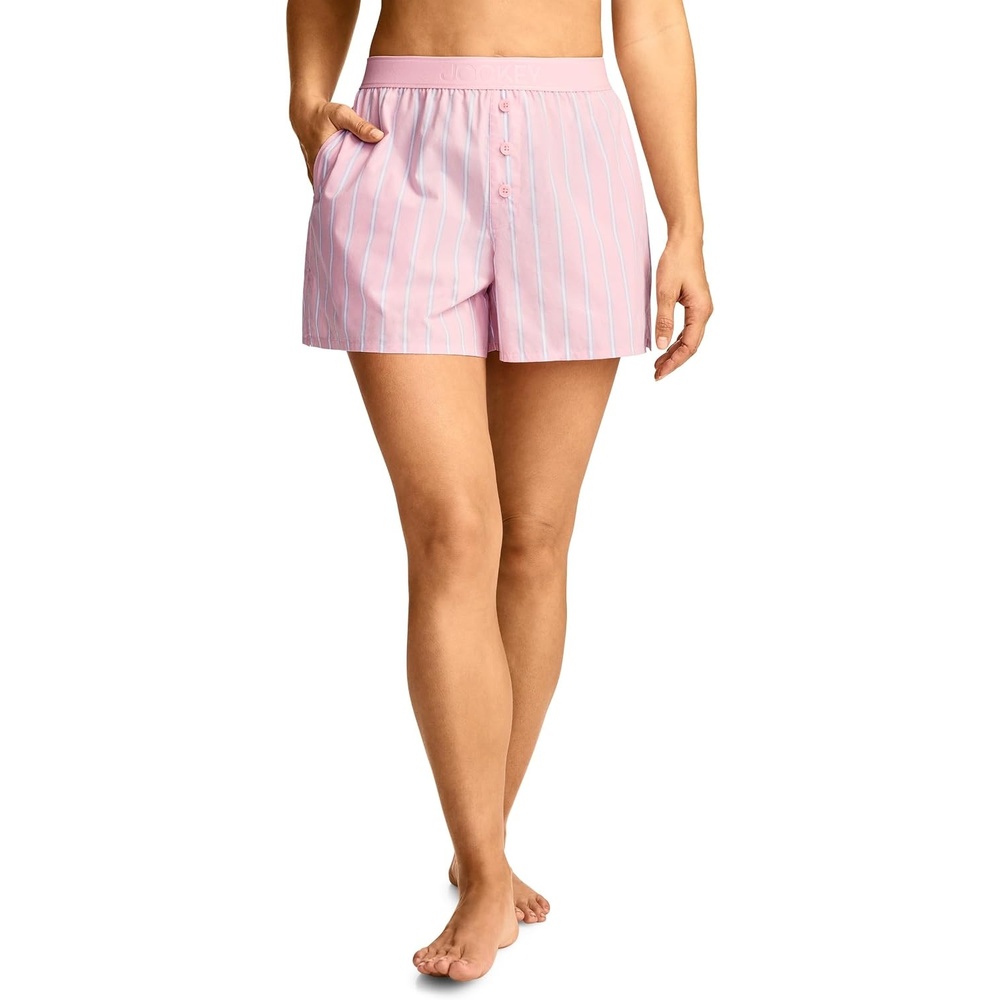 image:imageJockey Womens Sleepwear Cotton Poplin Boxer ShortCamilla Stripe