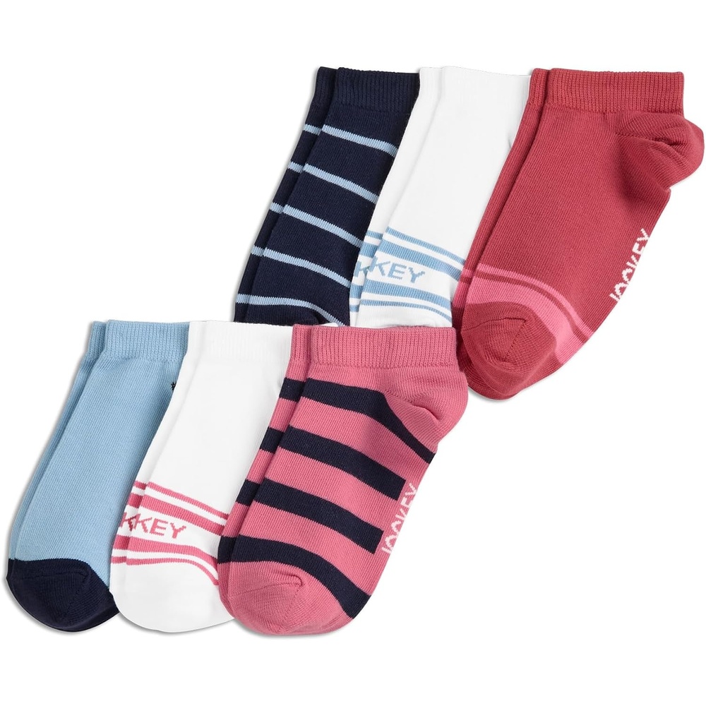 image:imageJockey Womens Socks Womens Pattern Low Cut Socks  6 PackBlue Flame