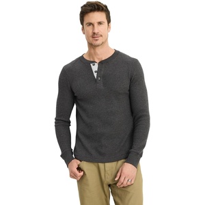 Jockey Men’s Baselayer Long Sleeve Waffle Henley(Charcoal Heather)