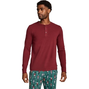 Jockey Men’s Sleepwear Men’s Fam Jams Long Sleeve Henley(Deep Cranberry)