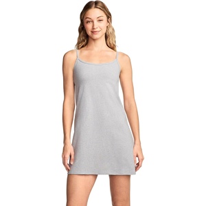 Jockey Women’s Activewear Cotton Stretch Cami Dress with Built-in Bra(Grey Heather)